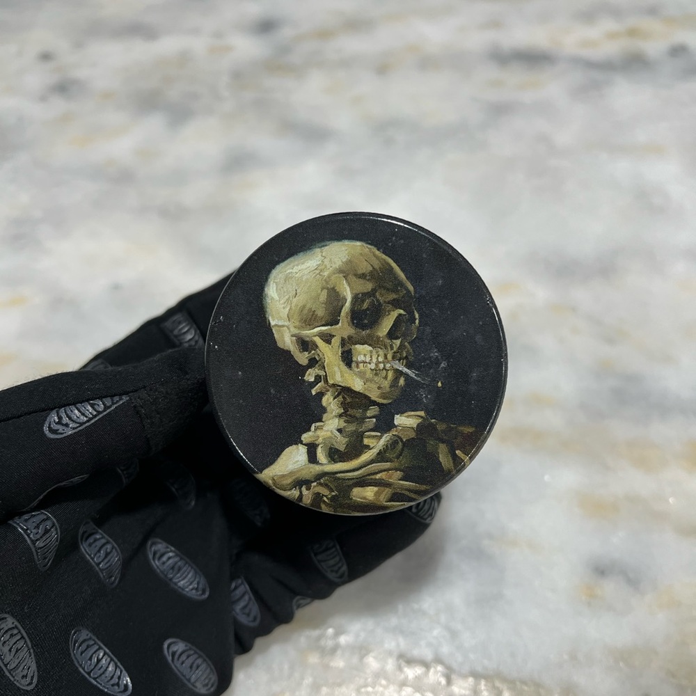 Van Gogh Smoking Skeleton Herb Grinder Size Large